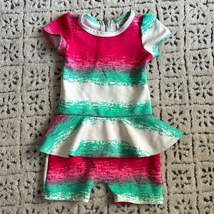 Dot Dot Smile Toddler Girl Romper Watermelon Sz 12-24 mo